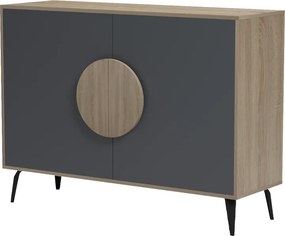 Μπουφές Gora pakoworld sonoma-ανθρακί 110x35.5x82εκ
