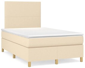 ΚΡΕΒΑΤΙ BOXSPRING ΜΕ ΣΤΡΩΜΑ ΚΡΕΜ 120X190 ΕΚ. ΥΦΑΣΜΑΤΙΝΟ 3269921