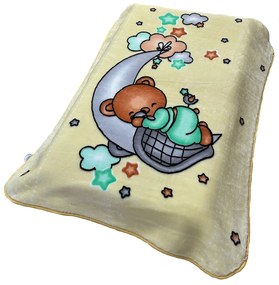 Κουβέρτα Βελουτέ Κούνιας (110x140) Dimcol Cresent Moon 34 Ecru - Light Yellow