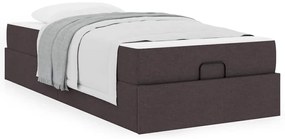 vidaXL Σκελετός κρεβατιού με στρώμα 2 pcs Ώχρα ύφασμα