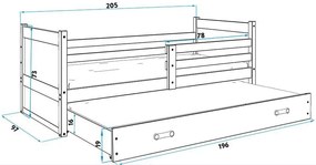 Κρεβάτι Riccon II-Φυσικό - Πράσινο-200 x 90