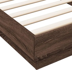 vidaXL Πλαίσιο Κρεβατιού Καφέ Δρυς 100x200 εκ. Επεξεργασμένο Ξύλο