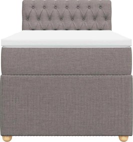 vidaXL Κρεβάτι Boxspring με Στρώμα Taupe 90x190 εκ.Υφασμάτινο