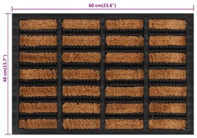 vidaXL Πατάκι Εισόδου Ορθογώνιο 40 x 60 εκ. Καουτσούκ και Κοκοφοίνικας