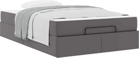 vidaXL Σκελετός κρεβατιού με στρώμα Άλλο 2 pcs Γκρι PVC