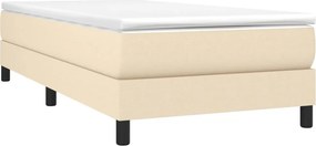 vidaXL Κρεβάτι Boxspring με Στρώμα Κρεμ 90x190 εκ.Υφασμάτινο