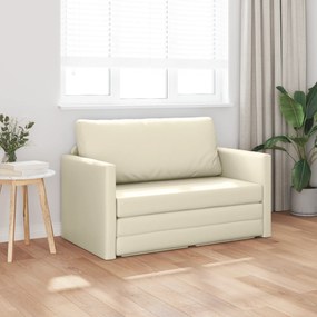 vidaXL Καναπές Κρεβάτι 2 σε 1 Κρεμ 124x71x78 cm Τεχνητό Δέρμα