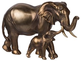 Artekko Elephants Επιτραπέζιο Διακοσμητικό Ελέφαντας Ρητίνης Μπρονζέ (30,5x13,5x17.5)cm