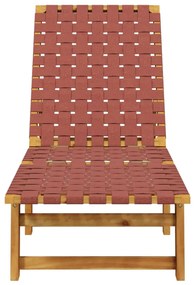 vidaXL Ξαπλώστρες 2 τεμ. Κόκκινο από Μασίφ Ξύλο Ακακίας και Ύφασμα