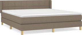 vidaXL Κρεβάτι Boxspring με Στρώμα Taupe 180x200 εκ. Υφασμάτινο