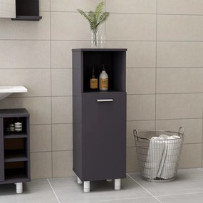 vidaXL Στήλη Μπάνιου Γυαλιστερό Γκρι 30 x 30 x 95 εκ. από Μοριοσανίδα