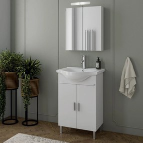 Drop Luna 55 White Gloss 54x46 - Πάγκος με Νιπτήρα &amp; Κρυφοντουλαπο