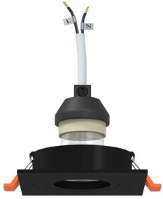 vidaXL Spotlights με προβολείς 6 pcs Μαύρο 9 x 9 x cm Αλουμίνιο