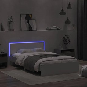 Πλαίσιο Κρεβατιού με Κεφαλάρι και LED Λευκό 120 x 200 εκ. - Λευκό