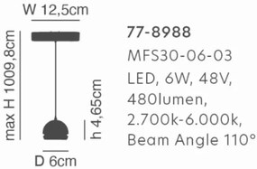 Φωτιστικό Οροφής  MFS30-06-03 MAGNETIC FLEX Surface Mounted Black Magnetic Lighting System - 1.5W - 20W - 77-8988