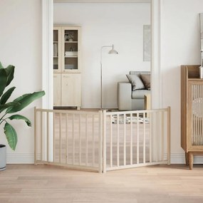 vidaXL Πύλη σκύλου πτυσσόμενη 2 πάνελ 160 cm από μασίφ ξύλο ελάτης