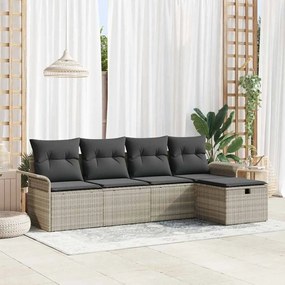 vidaXL Σετ Καναπέ Κήπου 5 pcs Ανοιχτό γκρι 251 x 117 x 85 εκ.