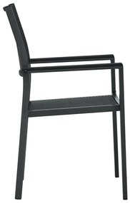 vidaXL Καρέκλες Κήπου 2 τεμ. Μαύρες με Όψη Ρατάν Πλαστικές