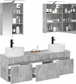 vidaXL Σετ Ντουλαπιών Μπάνιου 5 pcs Γκρι Σκυροδέματος