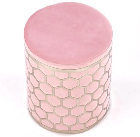 AQUA pouffe color: light pink, silver DIOMMI V-CH-AQUA-PUFA-J.RÓŻOWY