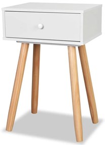 vidaXL Κομοδίνα 2 τεμ. Λευκά 40 x 30 x 61 εκ. από Μασίφ Ξύλο Πεύκου