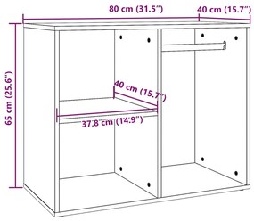 vidaXL Ντουλάπι Γυαλιστερό Καπνιστή Δρυς 80x40x65εκ.Επεξεργασμένο Ξύλο