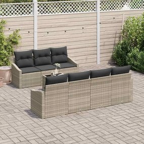 vidaXL Σετ Καναπέ Κήπου με μαξιλάρι 8 pcs Ανοιχτό γκρι 55 x 55 x 37 εκ