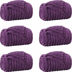 vidaXL Ριχτάρια 6 pcs Μοβ 200 x 150 cm Μαλλί