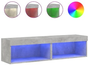vidaXL Έπιπλα Τηλεόρασης με LED 2 τεμ. Γκρι Σκυροδέματος 60x30x30 εκ.