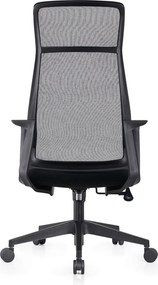 BF2990  Πολυθρόνα Γραφείου Διευθυντή, Mesh Γκρι, Ύφασμα Μαύρο   1τμχ