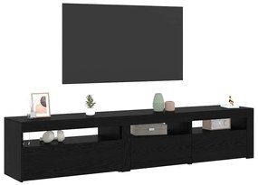 vidaXL Έπιπλα τηλεόρασης 2 pcs Μαύρη δρυς 195 x 35 x 40 εκ.