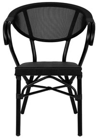 ΠΟΛΥΘΡΟΝΑ ΑΛΟΥΜΙΝΙΟΥ CLAY BAMBOO LOOK ΜΑΥΡΗ ΜΕ TEXTLINE HM5025.02 59x60x82 cm