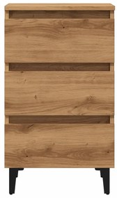 vidaXL Ντουλάπι κρεβατιού με μεταλλικά πόδια Artisan Oak 40x35x69 cm