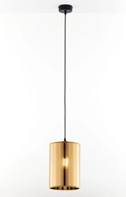 Κρεμαστό Φωτιστικό Cortina Φ18cm Μαύρο με Χρυσό