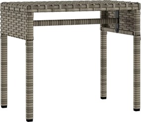 vidaXL Ξαπλώστρες 2 Τεμ. Γκρι Συνθ. Ρατάν με Σκίαστρα και Τραπεζάκια