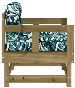 Καρέκλες Κήπου με Μαξιλάρια 2 τεμ. από Εμποτισμένο Ξύλο Πεύκου - Καφέ