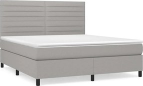 vidaXL Κρεβάτι Boxspring με Στρώμα Αν. Πράσινο 160x200εκ Υφασμάτινο