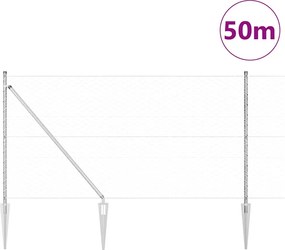 vidaXL Στύλος Περιφράξεων Ασημί 50 x 1,2 μ (δίχτυ 50 χλστ) Ατσάλι
