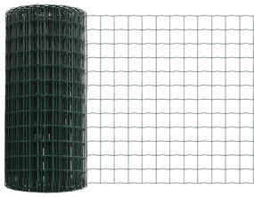 vidaXL Euro Fence με 13 Μεταλλικούς Στύλους 0.4x25 μ Γαλβανισμένος Σίδηρος Πράσινος