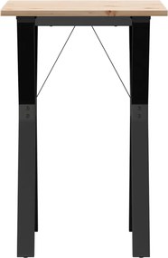 vidaXL Τραπέζι Τραπεζαρίας Πλαίσιο Υ50x50x75εκ Μασίφ Πεύκο/Ατσάλι