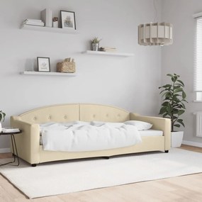 Καναπές Κρεβάτι Κρεμ 90 x 200 εκ. Υφασμάτινος - Κρεμ