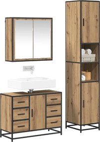 vidaXL Σετ Επίπλων Μπάνιου 3 pcs Artisan Oak Επεξεργασμένο ξύλο