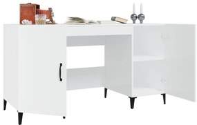 vidaXL Γραφείο Γυαλιστερό Λευκό 140x50x75 εκ. Επεξεργασμένο Ξύλο