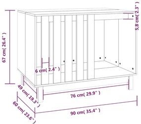 ΣΠΙΤΑΚΙ ΣΚΥΛΟΥ ΛΕΥΚΟ 90 X 60 X 67 ΕΚ. ΑΠΟ ΜΑΣΙΦ ΞΥΛΟ ΠΕΥΚΟΥ 822487