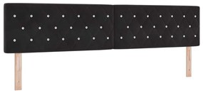 vidaXL Βελούδινο Κεφαλάρι Argyle με κεφαλάρι Μαύρο 200 cm Βελούδο