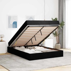 vidaXL Σκελετός Κρεβατιού Μαύρο 140 x 190 cm ύφασμα