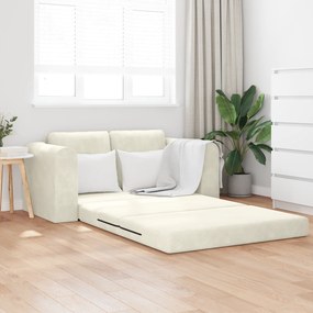 vidaXL Καναπές Κρεβάτι 2 σε 1 Κρεμ 148x71x83 εκ. Βελούδο