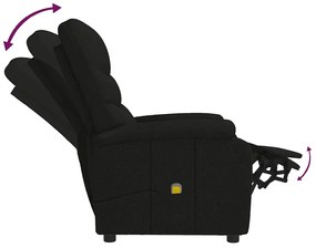 vidaXL Πολυθρόνα Μασάζ Μαύρη Υφασμάτινη