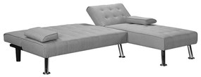 Γωνιακός καναπές-κρεβάτι αριστερή γωνία Brisk pakoworld γκρι ύφασμα 200x146x75εκ - Ύφασμα - 035-000069