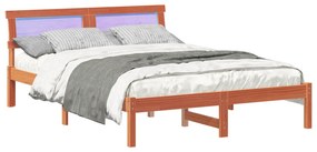 vidaXL Σκελετός Κρεβατιού Καφέ κεριού 140 x 190 cm Ξύλο πεύκου